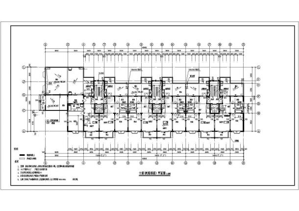 十层跃层砖混结构住宅施工详细建筑设计图-图二
