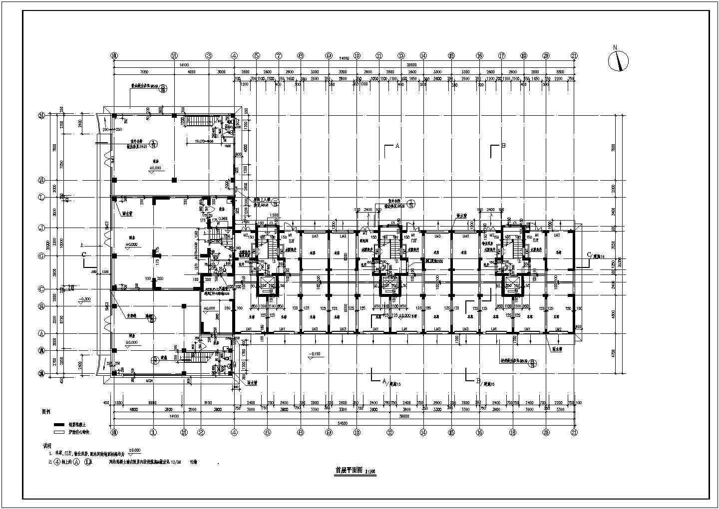 十层跃层砖混结构住宅施工详细建筑设计图