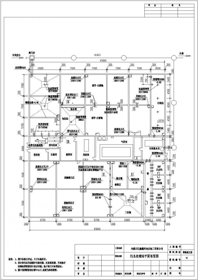 某地屠宰污水处理管路废水全套施工图_图1