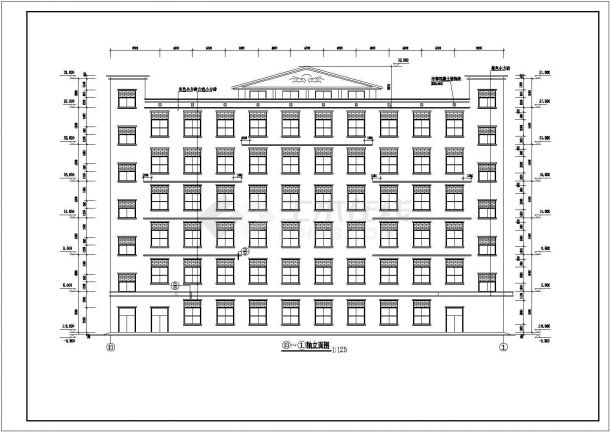 五层工商业厂房建筑施工详细建筑设计图纸-图二