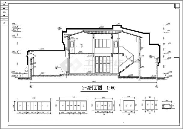 二层四合院仿古中式风格农村房屋详细建筑设计图-图二