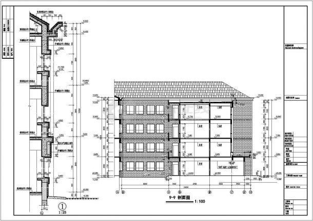 某地区四层学校建筑设计规划施工方案图-图一