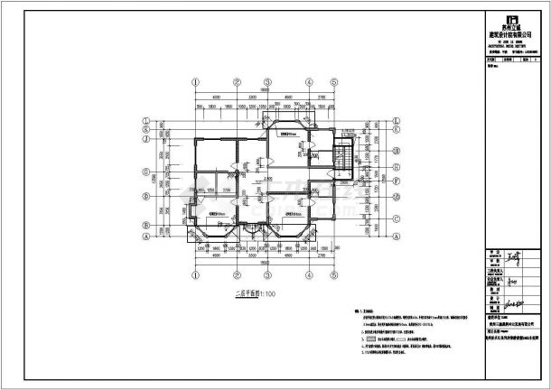 二层木结构别墅结构cad设计施工图-图二