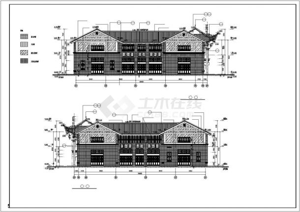 两层商业餐饮多层综合楼建筑施工图(含有戏台)-图一