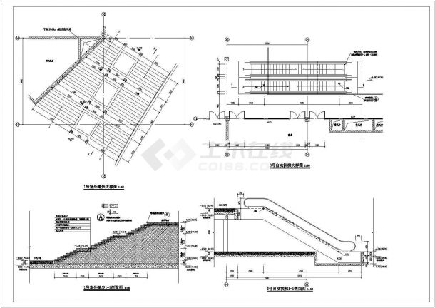 最新整理几种自动扶梯建筑cad设计图-图二
