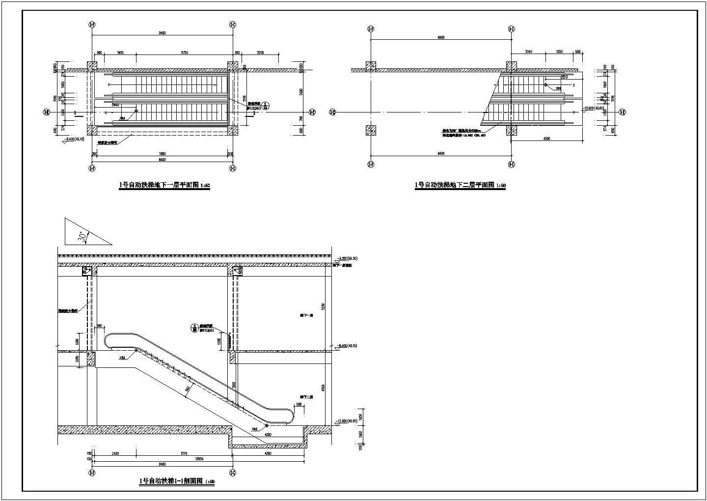 最新整理几种自动扶梯建筑cad设计图