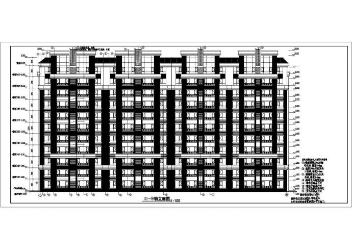 北方三室两厅一卫11层住宅楼建筑施工图纸_图1