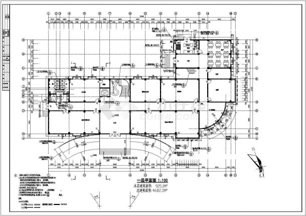 五层框架结构办公楼建筑及结构设计图-图二