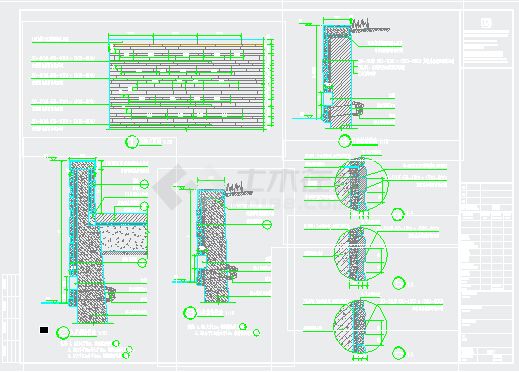 四种挡土墙园林CAD设施设计施工详图-图二