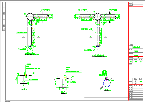 汽车棚膜结构CAD设计示意图-图二