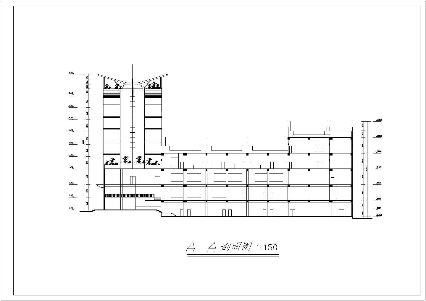 八层砖混结构酒店建筑设计施工图纸