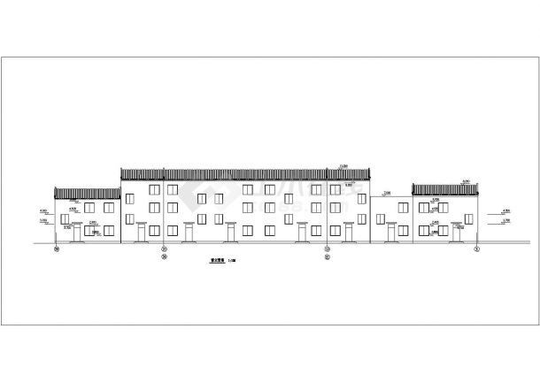 二层仿古街商业中心售楼建筑设计施工图-图一