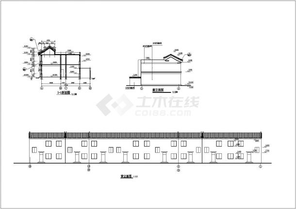 二层仿古街商业中心售楼建筑设计施工图-图二