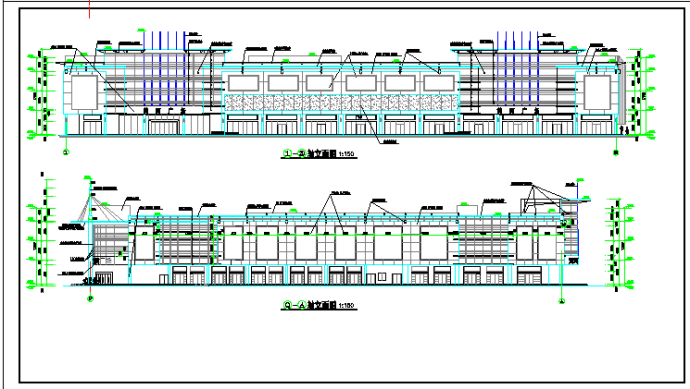 大型平屋顶商业广场建筑施工设计图纸_图1