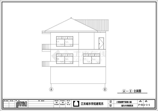 三层小型别墅建筑施工设计图（带结构图）-图一