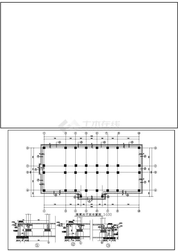某中学4层学生宿舍隔震设计结构设计施工图-图二