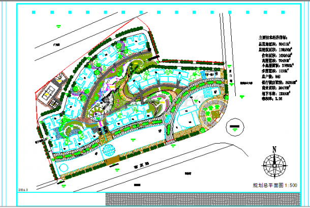 某地区综合小区规划建筑施工平面图纸-图一