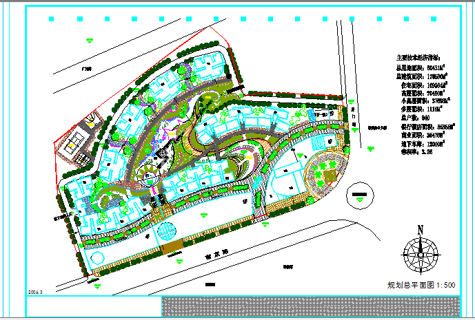 某地区综合小区规划建筑施工平面图纸_图1