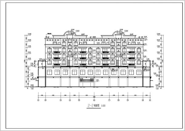 福建省某城市六层住宅楼CAD建筑图纸-图一