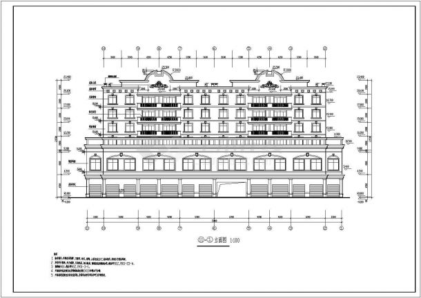 福建省某城市六层住宅楼CAD建筑图纸-图二