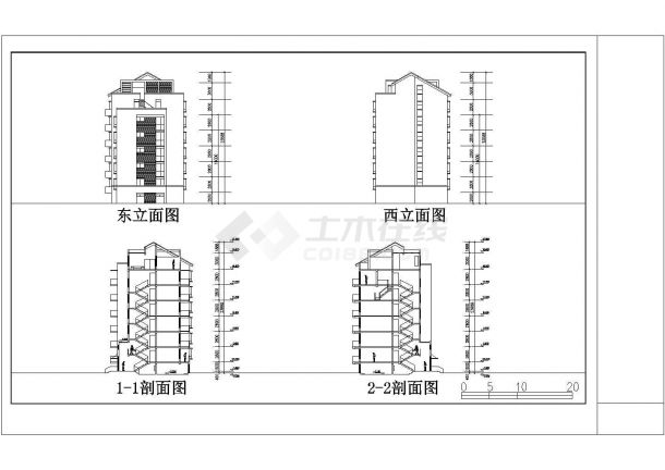 辽宁省某城市六层小区住宅CAD设计图-图二