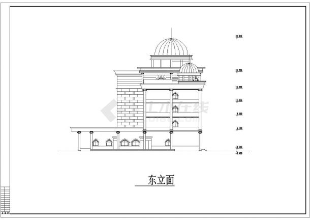 安徽省某城市邮政大楼CAD方案图-图一