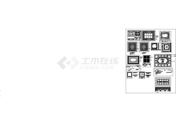 新升级15个中式整木吊顶cad汇总图-图一