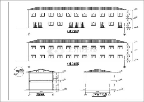 二层钢结构宿舍楼结构设计图-图一