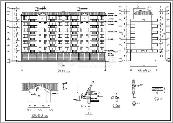 七层砖混结构商品住宅楼全套建筑施工图-图二