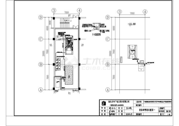 某项目发电机房动力CAD图纸-图二