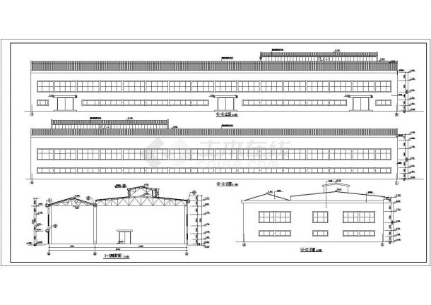 连跨厂房建筑施工设计图（共5张）-图一