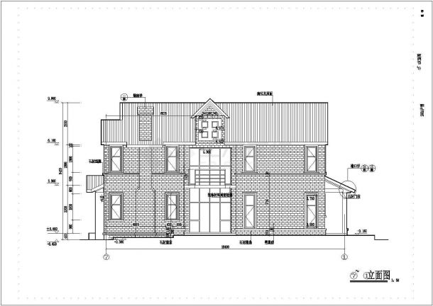 四川省某乡村两层别墅CAD建筑设计图-图二