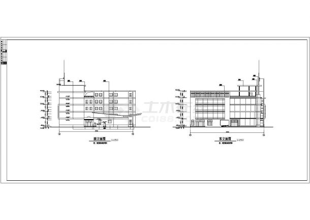 某城市五层汽车站CAD建筑设计施工图-图二