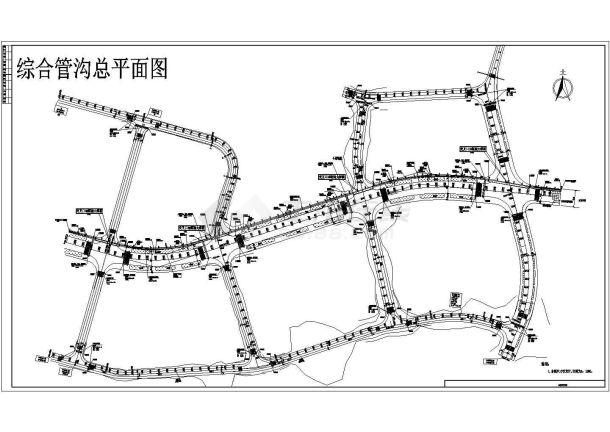 综合管网及管沟设计平面图-图一