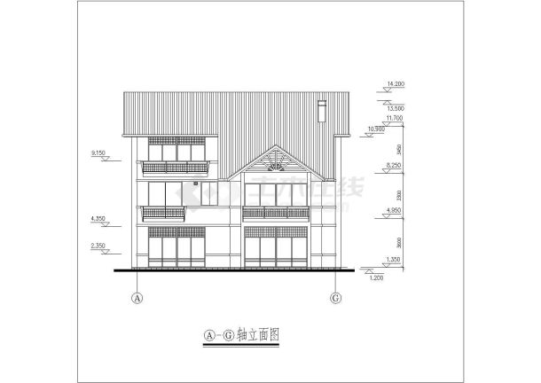 现代风格经典多层别墅建筑设计方案施工图-图一