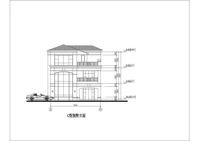 现代风格经典两层别墅建筑设计方案施工图_图1