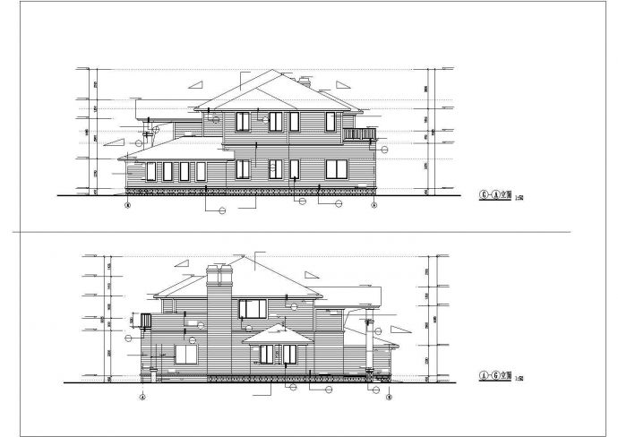 现代风格独立双层别墅建筑设计方案施工图纸_图1