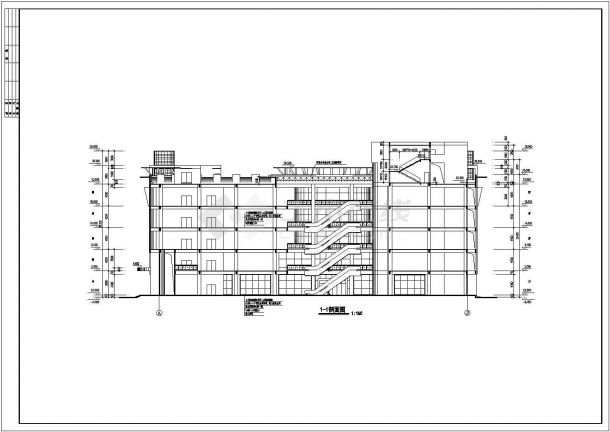 五层国源商城现代风格详细建筑设计图纸-图一