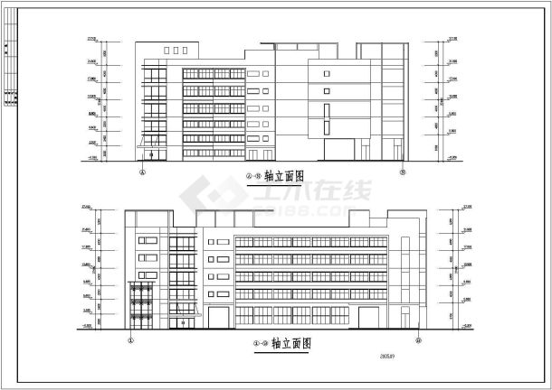 五层现代车间办公楼详细建筑设计方案图纸-图二