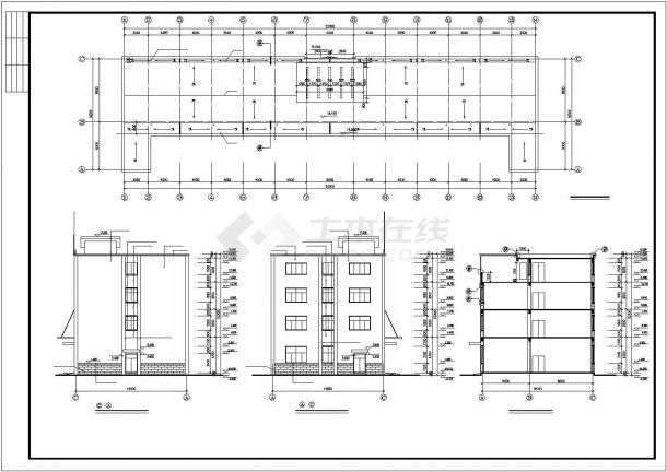 某地大型厂房综合楼建筑设计图（全套）-图二
