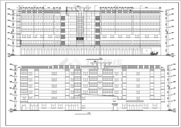 某地小型大厦办公楼建筑设计图（共6张）-图二