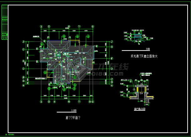 某地产别墅建筑设计施工图纸（节点详细）-图二