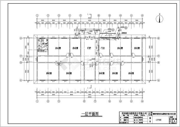 某地大型6层办公楼建筑设计图（含设计说明）-图二