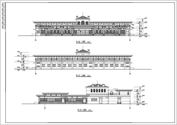 浙江省某城市学院食堂完整CAD建筑图-图一