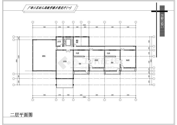 某地广场幼儿园方案施工图纸（含效果图）-图二