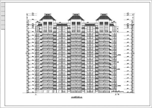 某英伦风格高层住宅建筑设计施工图纸-图二