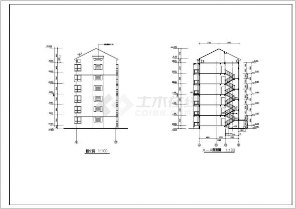 某六层带跃层住宅楼房建筑设计方案-图二