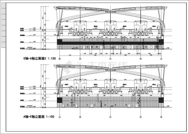 某地汽车文化广场建筑CAD设计图-图二