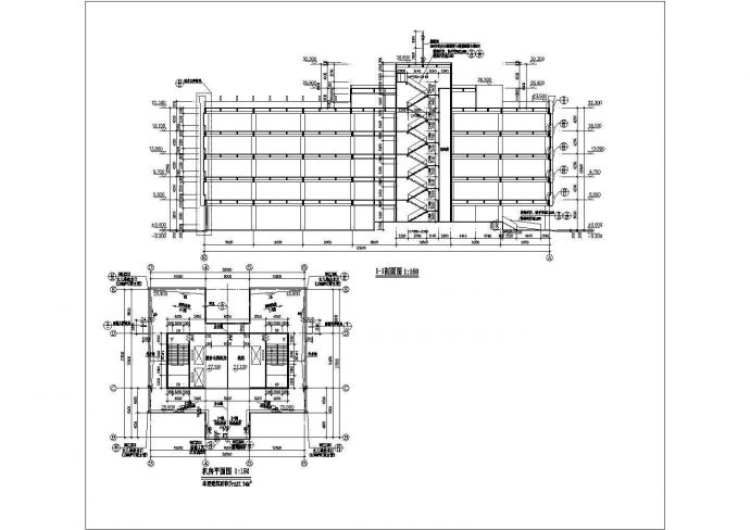 五层现代工业大厦楼建筑施工设计图纸_图1