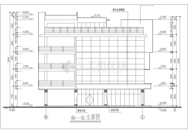 四层商业街农贸市场建筑设计施工图-图二